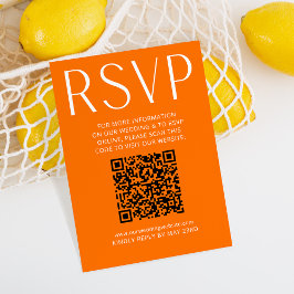 Eenvoudige Oranje RSVP Online QR-code Kaartje
