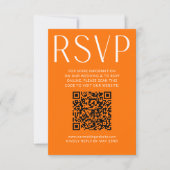 Eenvoudige Oranje RSVP Online QR-code Kaartje (Voorkant)