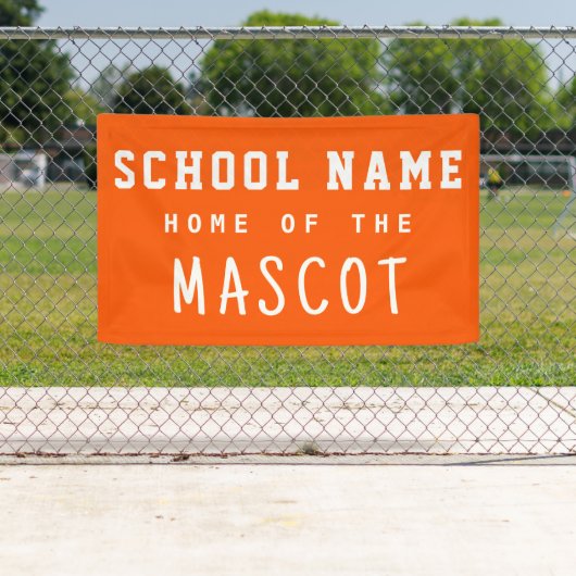 Eenvoudige Oranje School Huis van de Mascotte Spandoek (Insitu)