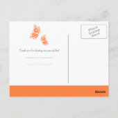 Eenvoudige Oranje vlinder Dank u Briefkaart (Achterkant)