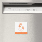 Eenvoudige Oranje vlinder sparen de datum bruiloft Magneet (Insitu (Vaatwasser))