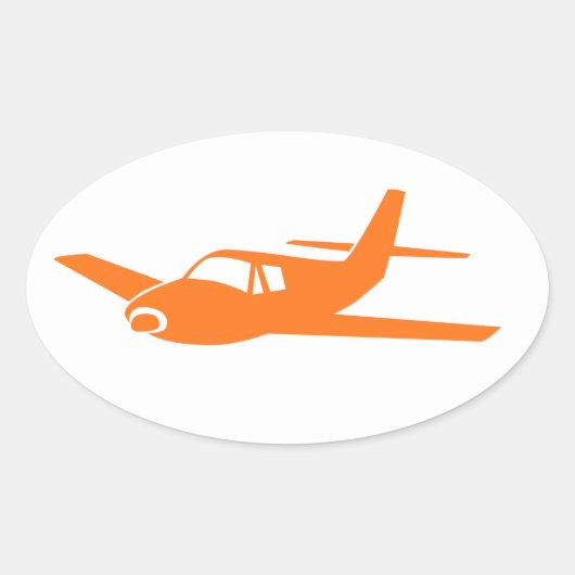 Eenvoudige oranje witte ovale stickers van het vli (Voorkant)