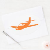 Eenvoudige oranje witte ovale stickers van het vli (Envelop)