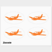 Eenvoudige oranje witte ovale stickers van het vli (Vel)