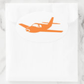 Eenvoudige oranje witte ovale stickers van het vli (Tas)