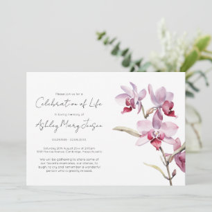 Eenvoudige Orchideeën Levensviering Funeral Kaart