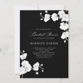 Eenvoudige Orchideeën Zwart Wit Elegant 2 Vrijgeze Kaart (Voorkant)