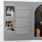 Eenvoudige Orde van de Dienst 6-Foto Uitvaart/Herd Drieluik Programma (Binnenzijde eerst)