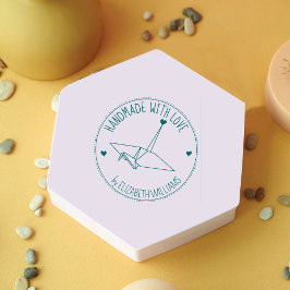 Eenvoudige Origami Custom Handmade with love, Rubberstempel