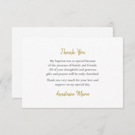 Eenvoudige orthodoxe christelijke doop bedankkaart (Voorkant / Achterkant)