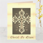 Eenvoudige Orthodoxe Pasense Kaart (Gele Bloem)