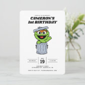 Eenvoudige Oscar voor de Grouch 1e verjaardag Uitn Kaart (Staand voorkant)