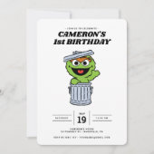 Eenvoudige Oscar voor de Grouch 1e verjaardag Uitn Kaart (Voorkant)