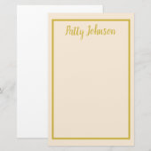 Eenvoudige Oude Gouden Doos Briefpapier (Voorkant / Achterkant)