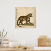Eenvoudige oude stijl luipaard kunst poster (Keuken)