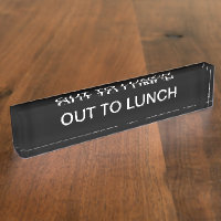 Eenvoudige out-to-lunch Message Desk Plaque