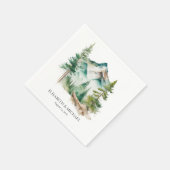 Eenvoudige Outdoor Berg en Pine Bomen Bruiloft Servet (Hoek)