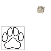 Eenvoudige Outline Paw Print Rubber Stamp Rubberstempel (Gestempeld)