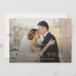 Eenvoudige Outline Wedding Bedankt Card Faux Folie