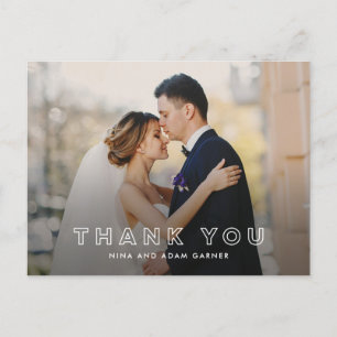 Eenvoudige Outline Wedding Dank u Briefkaart