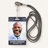 Eenvoudige ovaal Logo werknemer Naam foto Barcode Badge (Voorkant met draagriem)