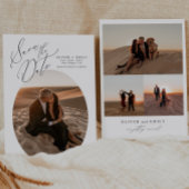 Eenvoudige ovale fotocollage bruiloft Bewaar de da Kaart