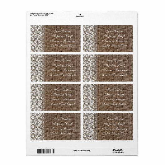 Eenvoudige overlapping en kant etiket (Full Sheet)