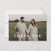 Eenvoudige overlay foto bruiloft bedankkaart (Voorkant)
