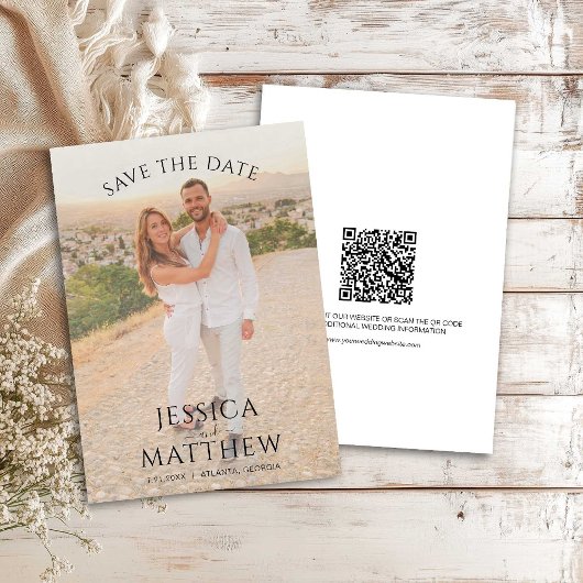 Eenvoudige Overlay Foto Bruiloft Save The Date