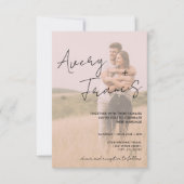 Eenvoudige overlay moderne foto bruiloft uitnodigi kaart (Voorkant)