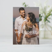 Eenvoudige overlay We Eloped Aankondiging Uitnodig (Staand voorkant)