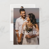 Eenvoudige overlay We Eloped Aankondiging Uitnodig (Voorkant / Achterkant)