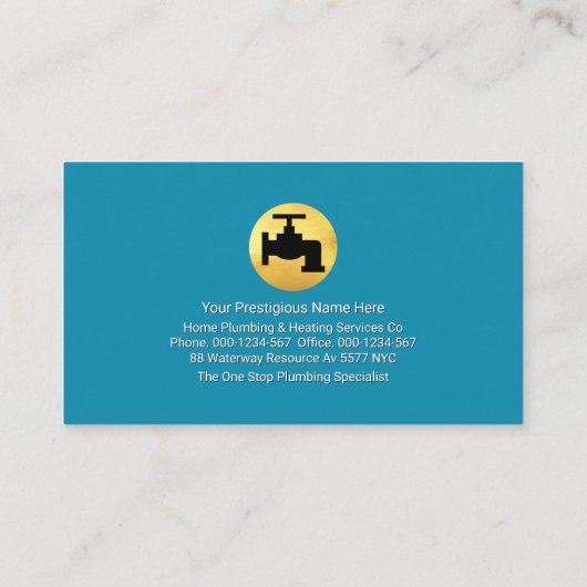 Eenvoudige Oversize LOODGIETER Signage Loodgieteri Visitekaartje (Achterkant)