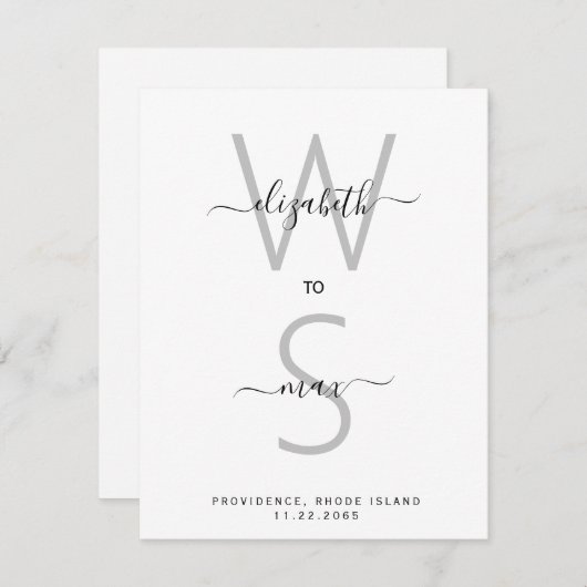 Eenvoudige paar Initialen en achternaam opslaan op (Voorkant / Achterkant)