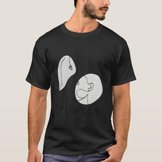 Eenvoudige Paard Mam retro T-shirt (Voorkant)