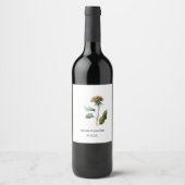 Eenvoudige paardenbloem bloemenbruiloft wijn label wijn etiket (Voorkant)