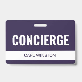 Eenvoudige paarse aangepaste hotelconciërge-werk-I Badge