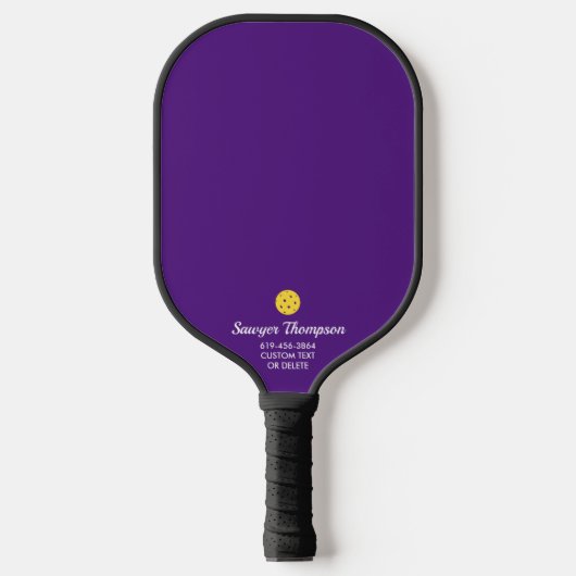 Eenvoudige Paarse aangepaste tekst op maat Pickleball Paddle (Voorkant)