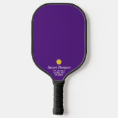 Eenvoudige Paarse aangepaste tekst op maat Pickleball Paddle (Achterkant)