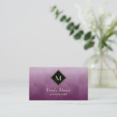 Eenvoudige Paarse accountant met elegant monogram Visitekaartje (Staand voorkant)