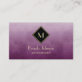Eenvoudige Paarse accountant met elegant monogram Visitekaartje (Voorkant)