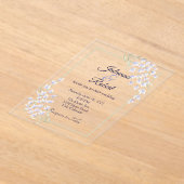 Eenvoudige paarse bloem bruiloftsinvitaties acryl uitnodigingen (Laagn)