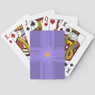 Eenvoudige paarse bloem op modern kruis pokerkaarten