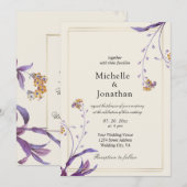 eenvoudige paarse bloemen Christelijk huwelijk Kaart (Voorkant / Achterkant)