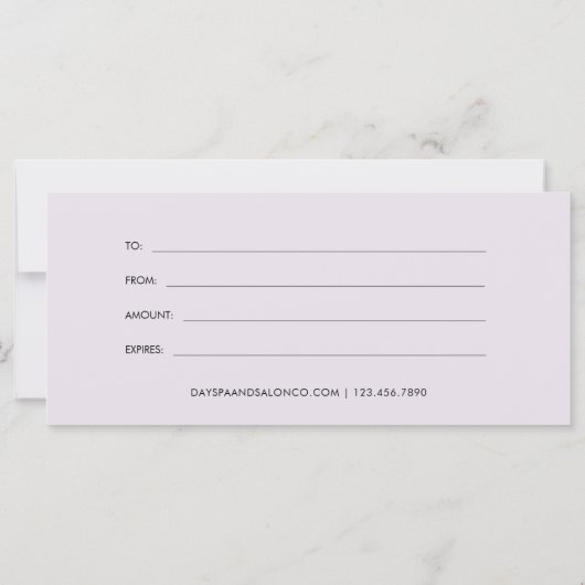 Eenvoudige Paarse Bloemen Classic Cadeaubon (Achterkant)