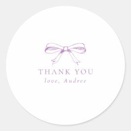 Eenvoudige Paarse  boog Verjaardag Dank u Favor Ronde Sticker