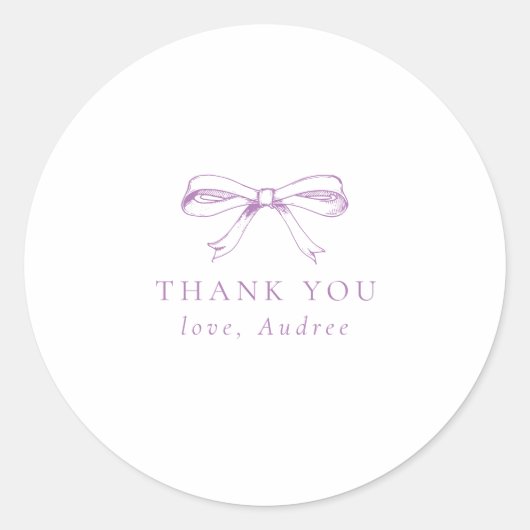 Eenvoudige Paarse  boog Verjaardag Dank u Favor Ronde Sticker (Voorkant)