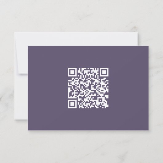 Eenvoudige Paarse Bruiloft RSVP QR Code (Achterkant)