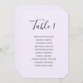 Eenvoudige paarse bruiloft zitkaart. Modern script Kaart (Voorkant / Achterkant)