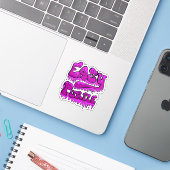 Eenvoudige paarse druppel logo sticker (Laptop met iPhone)